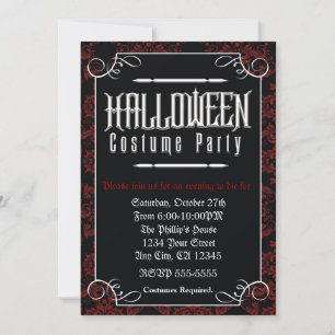 Formale elegante Halloween-Kostümparty-Einladung Einladung