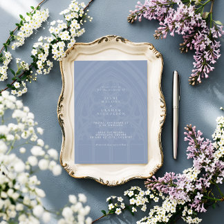 Formale elegante klassische gotische dämmrigblaue einladung
