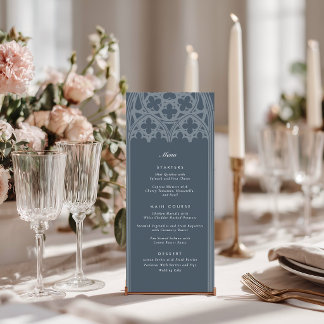 Formale elegante klassische gotische dunkle Schief Menükarte
