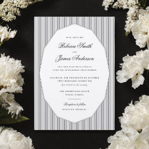 Formale elegante klassische schwarze Streifen Hoch Einladung