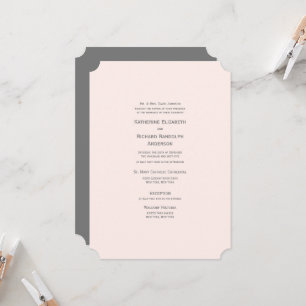 Formale & elegante rosafarbene Ticket-Hochzeitsein Einladung