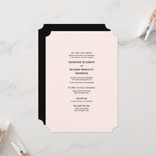 Formale & elegante rosafarbene und schwarze Ticket Einladung