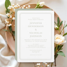 Formale elegante sagegrüne Hochzeit