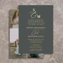 Formale elegante Schriftmonogramm 4 Foto-Hochzeit