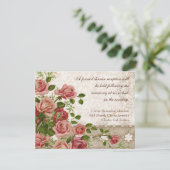 Formale Empfangs-Einladungs-Tee-Rosen-Spitze Begleitkarte (Stehend Vorderseite)