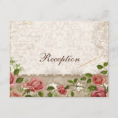 Formale Empfangs-Einladungs-Tee-Rosen-Spitze Begleitkarte (Rückseite)