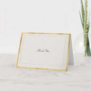 Formale Faux-Gold-Ecru-Moderne-Klassische-Hochzeit Dankeskarte