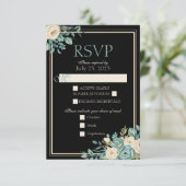 Formale florale Remissionskarte RSVP Karte (Stehend Vorderseite)