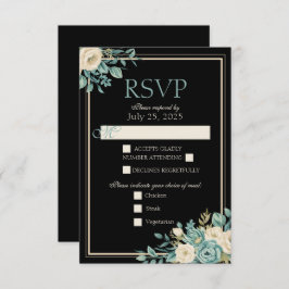 Formale florale Remissionskarte RSVP Karte