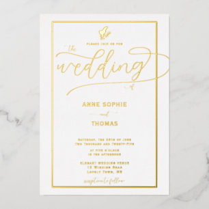 Formale Goldene Frühlings-Lilie des Tales Florale  Folieneinladung