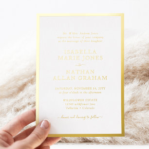 Formale Goldene Hochzeit Folieneinladung