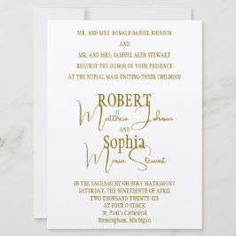 Formale goldene Hochzeitseinladung im Smoking-Stil Einladung