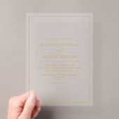 Formale Goldene Klassische Schrift Hochzeit Acryleinladungen (Insitu (Handheld))