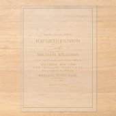 Formale Goldene Klassische Schrift Hochzeit Acryleinladungen (Vorderseite)
