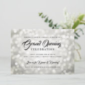 Formale Großer Öffnung Silber-Leuchten Einladung (Stehend Vorderseite)