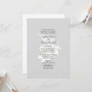 Formale Hochzeit Elegante weiße Blumen-Einladung Einladung