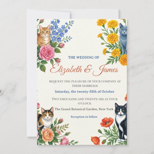 Formale Hochzeit Elizabeth & James Einladung (Vorderseite)