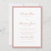 Formale Hochzeit mit Dusty Rose-Rahmen und Script- Einladung (Vorderseite)