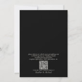 Formale Hochzeit mit QR-Code in Schwarz und Elfenb Einladung (Rückseite)
