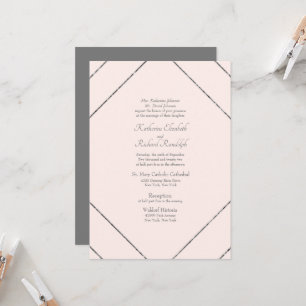 Formale Hochzeits-Einladung geometrisch Blush & Gr Einladung