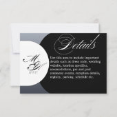 Formale Hochzeitsdetails Karte (Vorderseite)