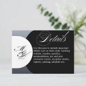 Formale Hochzeitsdetails Karte (Stehend Vorderseite)