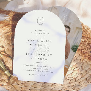 Formale Hochzeitseinladung mit elegantem Monogramm Einladung