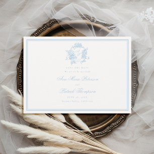 Formale Hydrangeas Crest Classic Blaue Rahmenhochz Save The Date