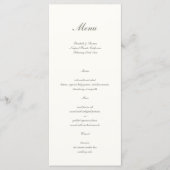 Formale Kalligrafie Klassische Perle einfache Hoch Menükarte (Vorderseite)