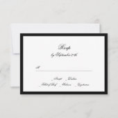 Formale Kalligrafie Schwarz Gerahmt Classic Hochze RSVP Karte (Vorderseite)