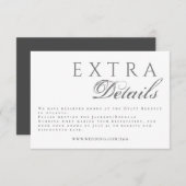 Formale Kalligraphie Elegant Gray Wedding Details Begleitkarte (Vorne/Hinten)