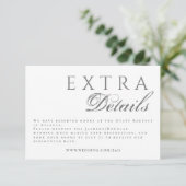 Formale Kalligraphie Elegant Gray Wedding Details Begleitkarte (Stehend Vorderseite)