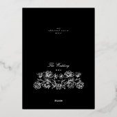 Formale Kalligraphie Elegante Schwarzes Gold Folieneinladung (Rückseite)