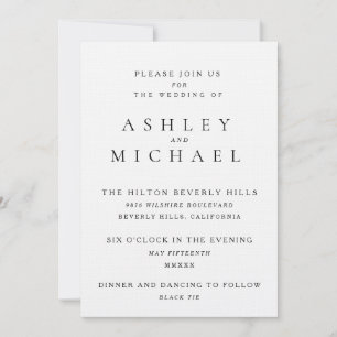 Formale klassische Black-Tie-Paar-Hosted-Einladung Einladung