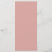 Formale klassische Dusty Rose-Rand-Script-Hochzeit Menükarte (Rückseite)