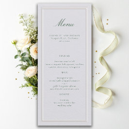 Formale klassische grüne elegante Rahmen Ivory Hoc Menükarte