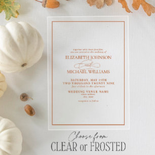 Formale klassische Hochzeit in burnt orange mit Sc Acryleinladungen