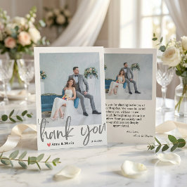 Formale klassische Hochzeitsfoto-Dankeskarten Dankeskarte