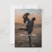 Formale klassische Kalligraphie Elegantes Foto Save The Date (Vorderseite)