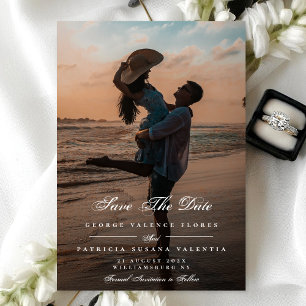 Formale klassische Kalligraphie Elegantes Foto Save The Date