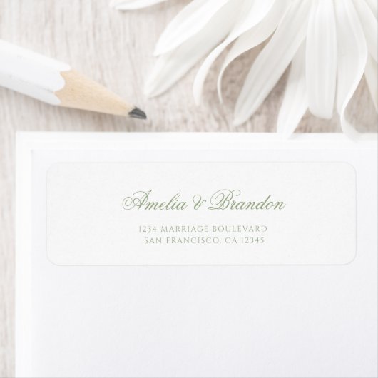 Formale klassische Salbeigrüne Schrift Hochzeitsad (Insitu)