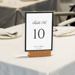 Formale klassische Script Schwarz-Weiß-Hochzeit Tischnummer<br><div class="desc">Erhöhen Sie Ihre Empfang-Dekoration mit unserer formalen klassischen Script Black and White Wedding Tischnummer. Diese elegante Tischnummer-Karte zeichnet sich durch ein zeitloses Schwarz-Weiß-Design mit ausgeklügelter Schrift-Typografie aus,  die perfekt geeignet ist,  um Ihre Hochzeit in einer formalen oder schwarzen Krawatte mit einer Touch von Klasse zu vervollständigen.</div>