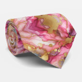 Formale Krawatte | Marmor Rosa & Gold (Gerollt)