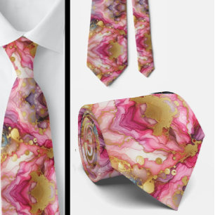 Formale Krawatte   Marmor Rosa & Gold