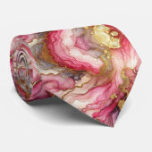 Formale Krawatte | Marmor Rosa & Gold (Gerollt)