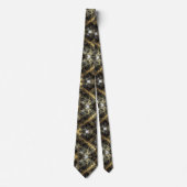 Formale Krawatte | Marmor Schwarz, Weiß & Gold (Vorderseite)