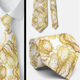 Formale Luxus-Krawatte Marmor-Weiß & Gold Krawatte