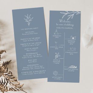Formale minimale staubblaue Zeitachse Hochzeit  Programm