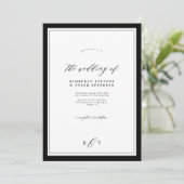 Formale mit Monogramm Hochzeit Einladung (Stehend Vorderseite)