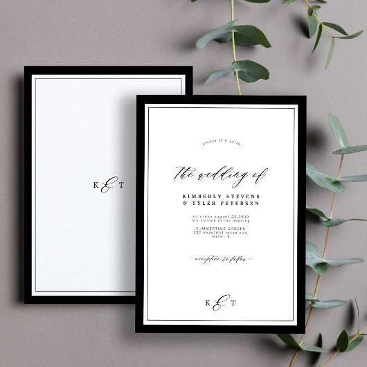 Formale mit Monogramm Hochzeit Einladung